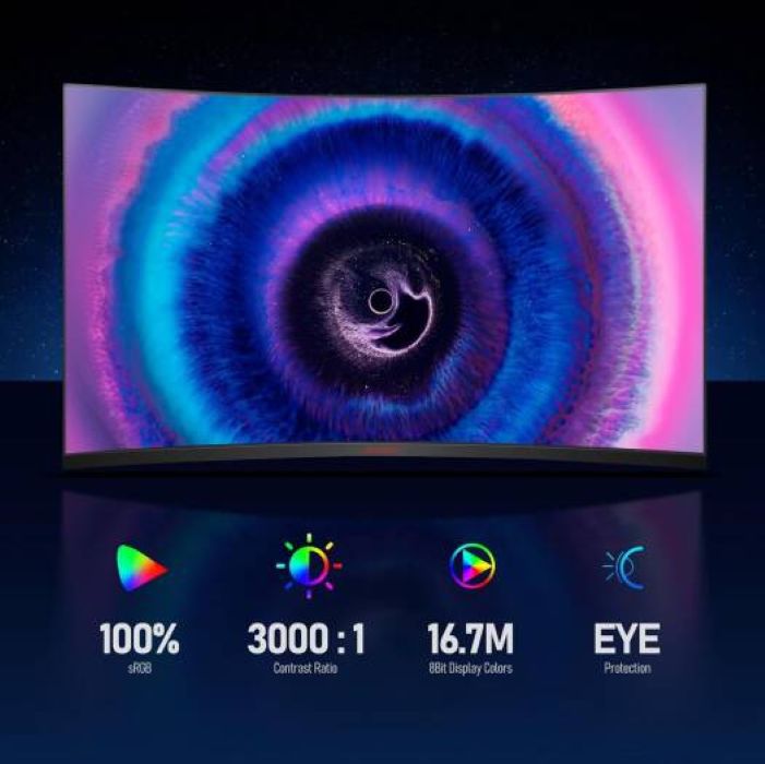 Koorui 32inch Gaming Curved Monitor, VA QHD 2560 x 1440, 170Hz 1ms, Black - 32E6QC — view 4
