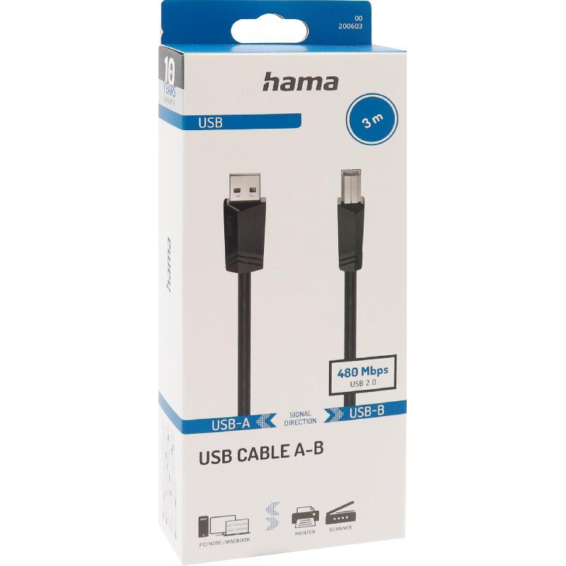 Hama USB 2.0 to Printer (Female) Standard Cable 3.00 m ( 9.84 ft ) — view 2