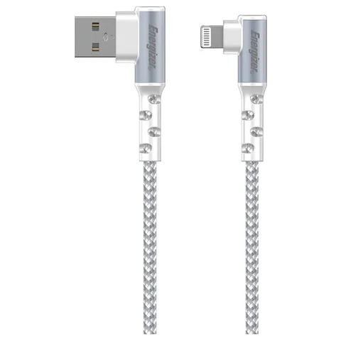 Energizer Ultimate USB-A to 90 Degree Lightning Cable 2M - White