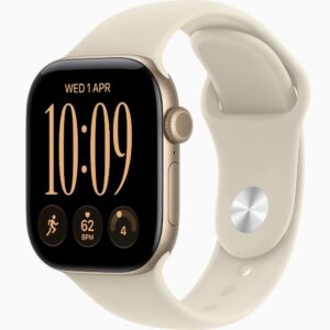 Apple Watch Series 12, GPS, 42mm, Light Gold Aluminum Case with Sand Sport Band - S/M