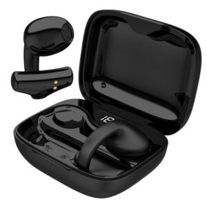 Porodo Soundtec Snap, Clip-On Wireless Earbuds- Black