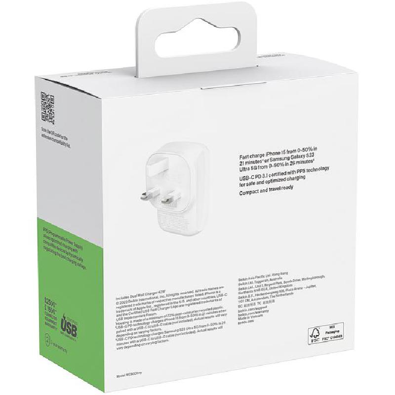 Belkin BoostCharge Dual Wall Charger 42W — view 4