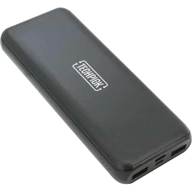 Techpick Power Bank Charger Fast Battery Charging 20000 mAh 3 USB (2X USB/1X USB-C)