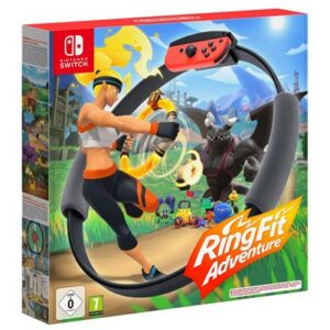 Nintendo Switch with Neon Blue and Red Joy-Con Bundle with Ring Fit Adventure
