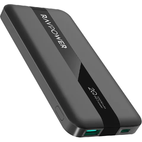 RAVPower PD Pioneer Power Bank Charger PD Fast Charging 10000 mAh Dual USB (USB (QC 3.0)/USB-C PD)