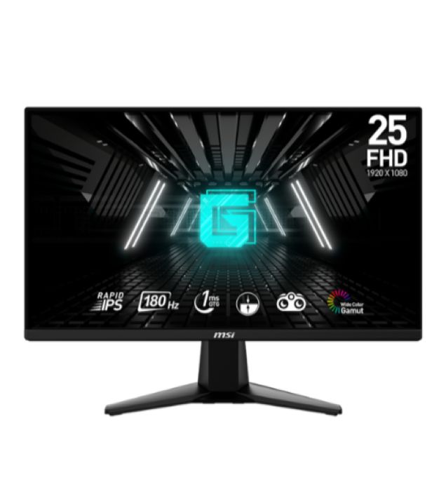 MSI G255F 24.5inch FHD 1920X1080 Gaming Monitor, 1MS, 180Hz, Anti-glare, HDMI, DP, Tilt, Adjustable - 9S6-3BC01M-006
