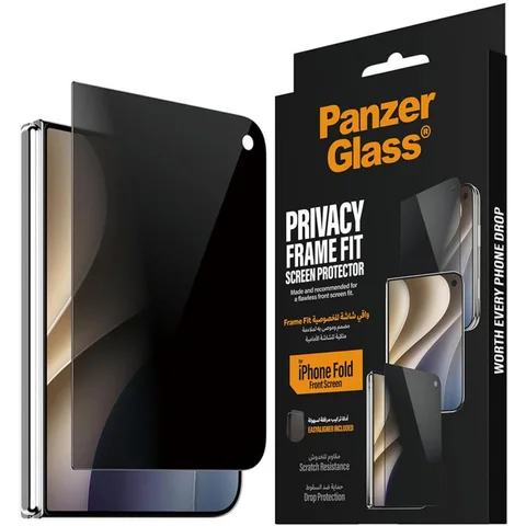 PanzerGlass Ultra-Wide Fit Glass for Outer Screen, Privacy Smartphone Screen Protector for iPhone 18 Fold