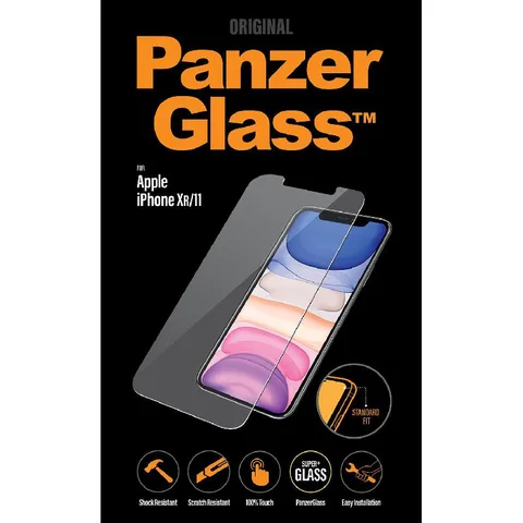 PanzerGlass Super+ Glass, Standard Fit Smartphone Screen Protector for iPhone 11/iPhone XR