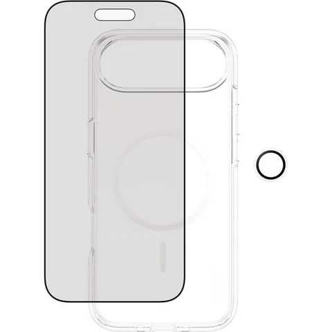 PanzerGlass 3-in-1 Pack Hard MagSafe Case + Privacy Screen Protector + Hoops Camera Lens Protector Smartphone Case Bundle