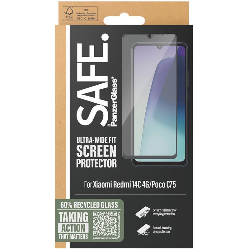 PanzerGlass SAFE Tempered Glass, Edge-to-Edge, Black Case Friendly Smartphone Screen Protector for Xiaomi Redmi 14C/POCO C75 — view 2