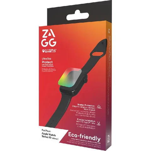 Zagg Ultra Eco Smooth Surface, High Gloss Finish Smartwatch Screen Protector for Apple Watch Series 11 42/Watch Series 10 42