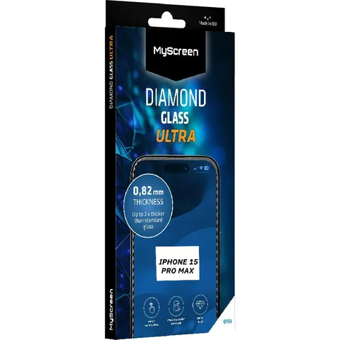 MyScreenPROTECTOR Diamond Glass Ultra Glass with Edge Grinding Process Design Smartphone Screen Protector for iPhone 15 Pro Max