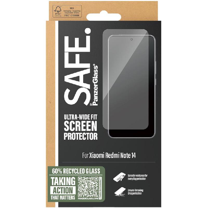 PanzerGlass SAFE Tempered Glass, Edge-to-Edge, Black Case Friendly Smartphone Screen Protector for Xiaomi Redmi Note 14 5G/Redmi Note 14 4G — view 2