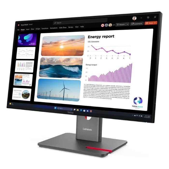 Lenovo Think Vision 23.8inch QHD 2560X1440 Monitor, 120Hz, Anti-glare, 4ms, HDMI, DP, USB-C, Fully Adjustable Stand, Black - 64B2GAT1UK — view 2