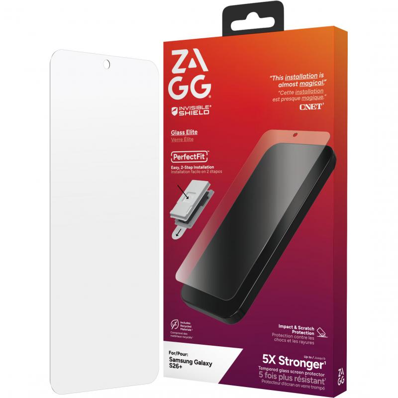 Zagg Invisible Shield Made with Recycled Glass Smartphone Screen Protector for Samsung Galaxy S26+/Galaxy S26 Edge