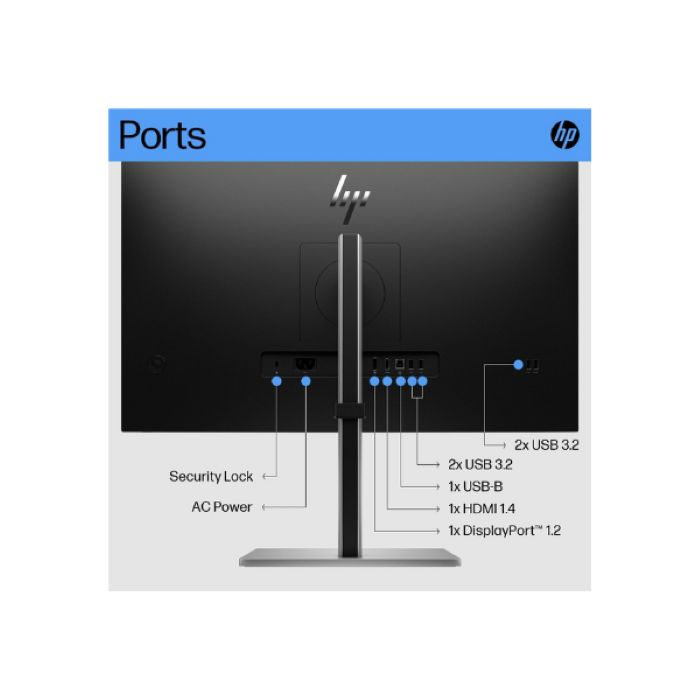 HP E27 G5 27inch FHD 1920X1080 Monitor, Anti-glare, HDMI, DP, Tilt Adjustable - 6N4E2AS — view 4