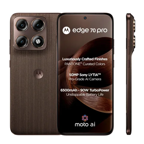Moto Edge 70 Pro 12GB RAM + 512GB Storage Smartphone PANTONE Chicory Coffee 5G UAE Version