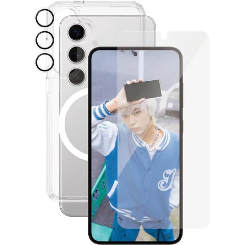 PanzerGlass 3-in-1 Protection Pack Urban Combat Case + Screen Protector + Hoops Camera Lens Protector Smartphone Case Bundle