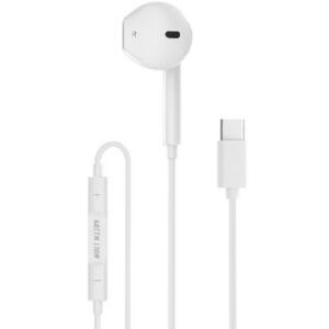 Green Lion Wired Mono Earphones with Type-C Connector - White
