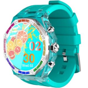 Porodo Transparent Cristallo, Smartwatch AMOLED Display- Blue