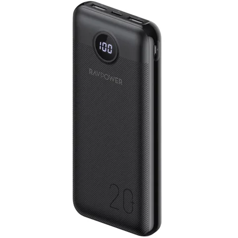 RAVPower PD Pioneer Power Bank Charger Fast Battery Charging 20000 mAh 3 USB (1X USB-C/2X USB)
