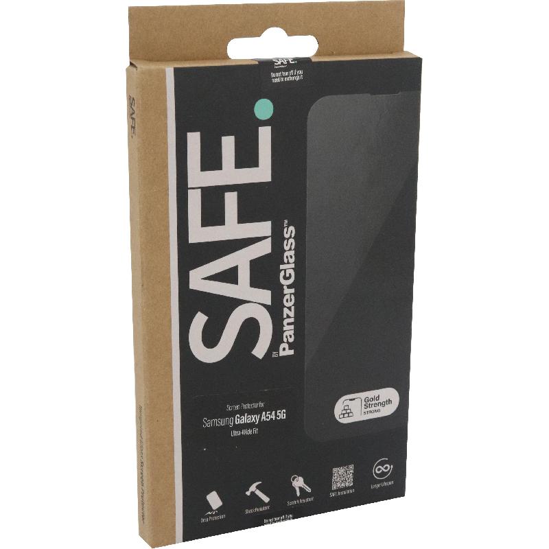 PanzerGlass SAFE Tempered Glass, Edge-to-Edge, Black Case Friendly Smartphone Screen Protector for Samsung Galaxy A54 5G