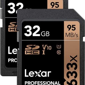 Lexar 32GB Professional SD Memory Card For Cameras 633X SD Card, B012PL80US