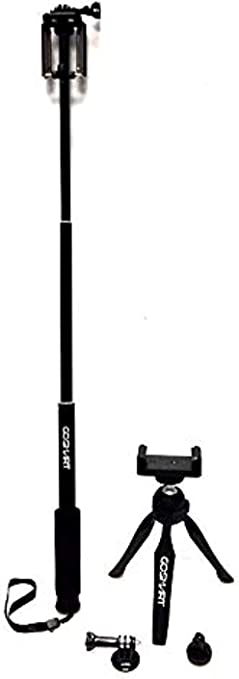 Gosmart Selfie Stick Kit For Digital Camera, Action Camera And Smartphones-Black, B07MGDFYMV