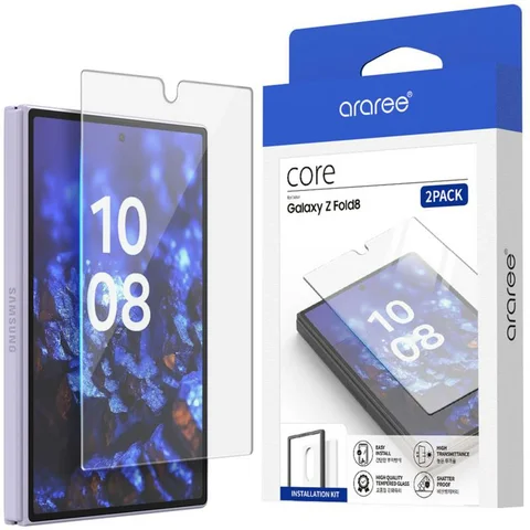 Araree Core Glass Front Screen Tempered Glass, Clear Smartphone Screen Protector for Samsung Galaxy Z Fold8