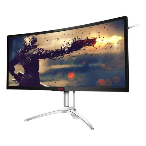 AOC 35inch Curved UltraWide Gaming Monitor, 2560X1080 Resolution, 200Hz, 4ms, FreeSync Premium, HDMI, DP, Adjustable Stand, Black & Silver - AG352QCX