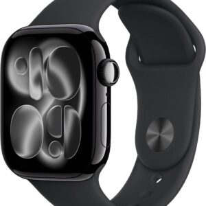 Apple Watch Series 11, GPS, 46mm, Jet Black Aluminum Case with Black Sport Band , M/L