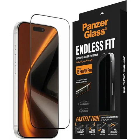 PanzerGlass Endless Fit Tempered Glass Smartphone Screen Protector for iPhone 18 Pro