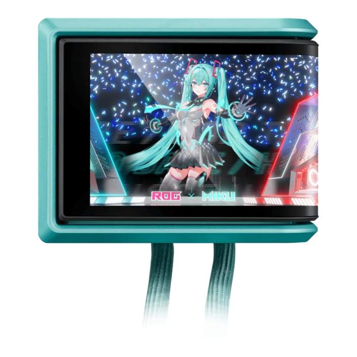 Asus ROG RYUO IV 360 ARGB Hatsune Miku Edition Liquid Cooler, Black, Hatsune Miku's Signature, 90RC01P1-B0EAY0 — view 2