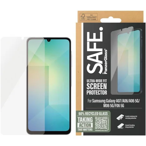 PanzerGlass SAFE Tempered Glass, Edge-to-Edge, Black Case Friendly Smartphone Screen Protector for Samsung Galaxy A07/Galaxy A07 5G/Galaxy A06/Galaxy A06 5G/Galaxy M06 5G
