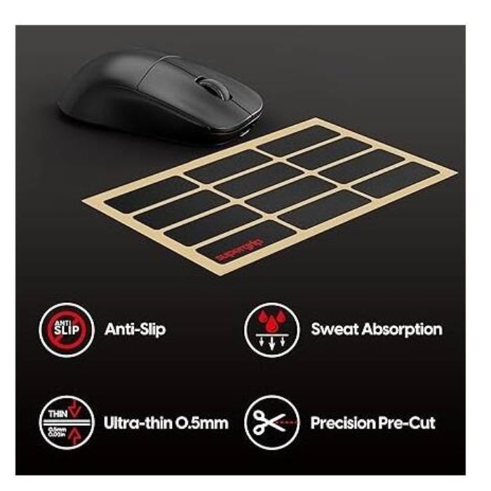 Pulsar Superglide Universal Grip Tape Pre-Laminated Sweat Absorbing, High Performance, Universal Anti Slip Mouse Grip Tape — view 2