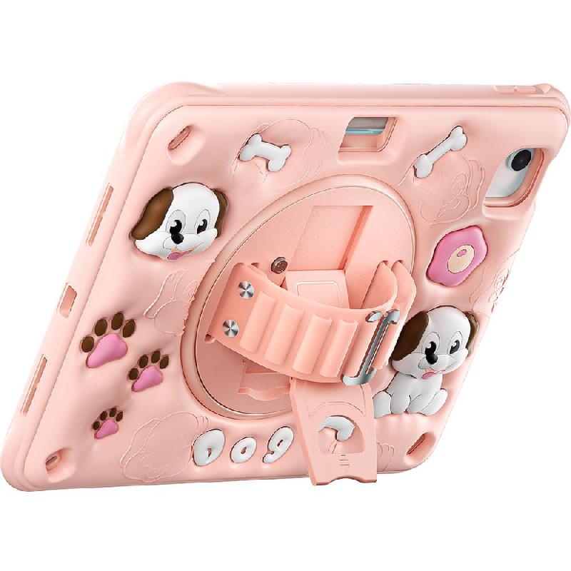 Kadasic Cartoon Strap Back Cover Tablet Case for Kids Pink for iPad Air 11 M4/iPad Air 11 M3/iPad Air 11 M2/iPad Air 5th Gen