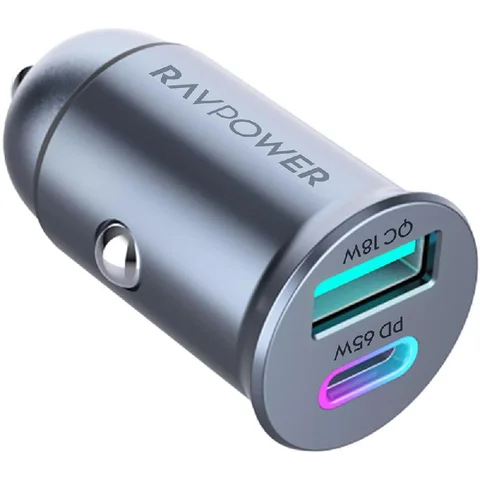 RAVPower PD Pioneer 65W 2-Port GaN Car Charger