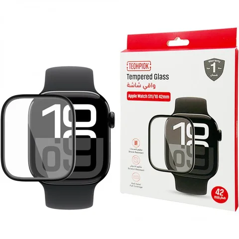 Techpick Curved Edge Curved Edge Design, Clear Smartwatch Screen Protector for Apple Watch Series 10 42