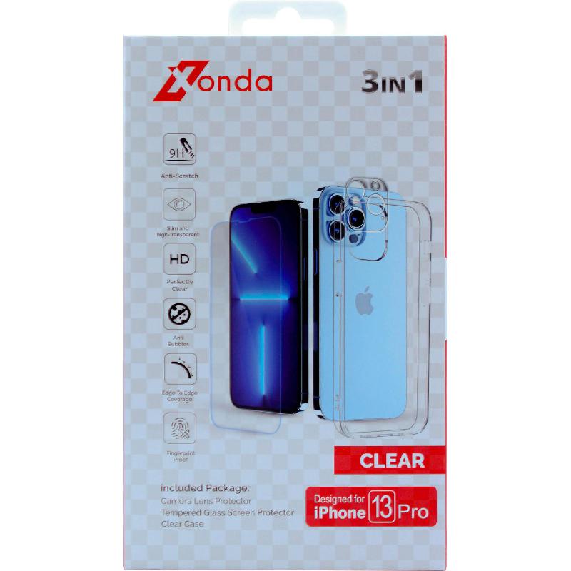 Xonda 3-in-1 Hard Case + Tempered Glass + Camera Lens Protector Smartphone Case Bundle — view 2