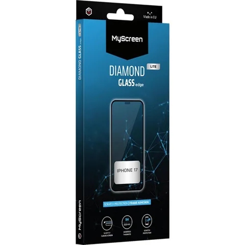 MyScreenPROTECTOR DIAMOND GLASS edge Lite Full Glue, Black Smartphone Screen Protector for iPhone 17