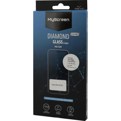 MyScreenPROTECTOR DIAMOND GLASS edge Lite Full Glue, Black Smartphone Screen Protector for OPPO A5x/A5x 5G