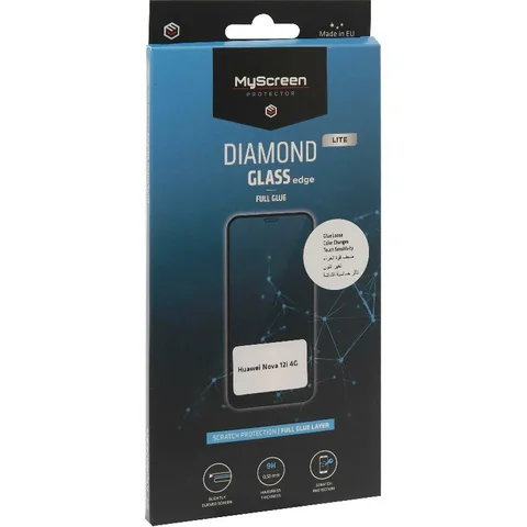 MyScreenPROTECTOR DIAMOND GLASS edge Lite Full Glue, Black Smartphone Screen Protector for HUAWEI nova 12i 4G
