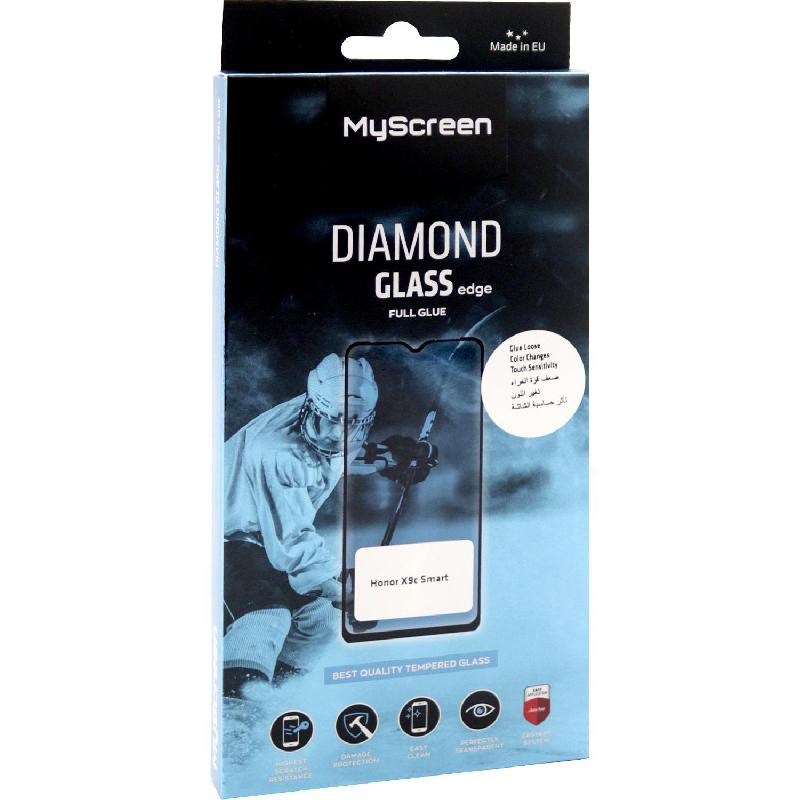 MyScreenPROTECTOR DIAMOND GLASS edge Full Glue, Black Smartphone Screen Protector for Honor X9c Smart 5G