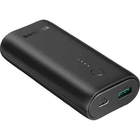 RAVPower PD Pioneer Power Bank Charger 10000 mAh Dual USB (USB (QC 3.0)/USB-C PD)