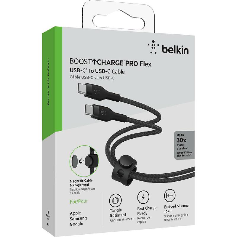 Belkin BoostCharge Pro Flex USB-C to USB-C Sync & Charge Cable 3.00 m ( 9.84 ft ) — view 3
