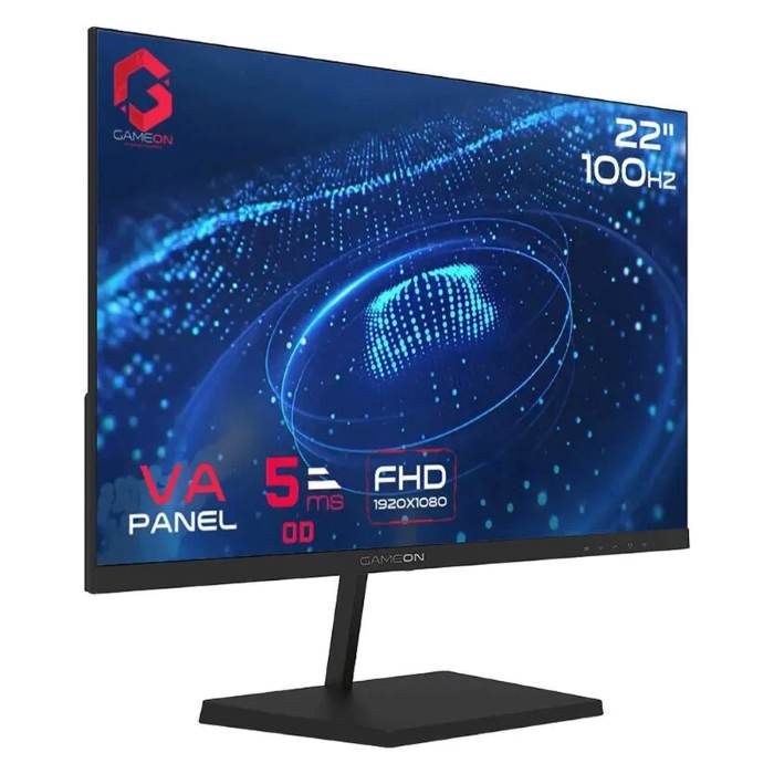 GameOn 22inch FHD 1920X1080 Gaming Monitor, 100Hz, VA Panel, Anti-glare, 5ms, 2 x HDMI, 1 x VGA, Black - GB22F100 — view 3