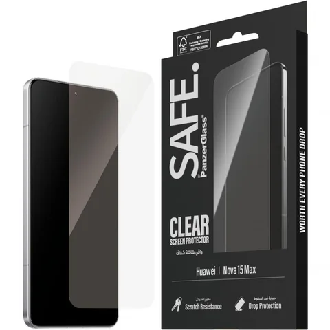 PanzerGlass SAFE Tempered Glass, Edge-to-Edge, Black Case Friendly Smartphone Screen Protector for HUAWEI nova 15 Max