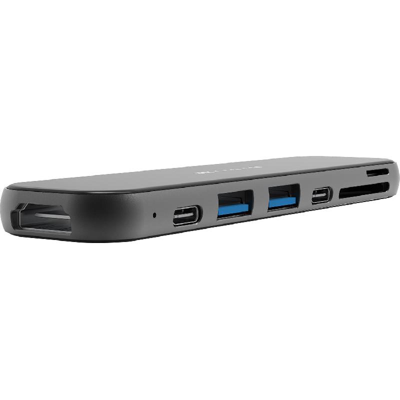 FeelTek Jet Glass (Dual USB-C) Multi-port Station 7 Port (2X USB 3.0/USB-C/HDMI/SD/MICRO SD/Thunderbolt 3) — view 2