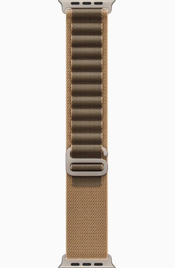 Apple Watch Ultra 4, GPS + Cellular, Natural Titanium Case with Desert Alpine Loop - S — view 2