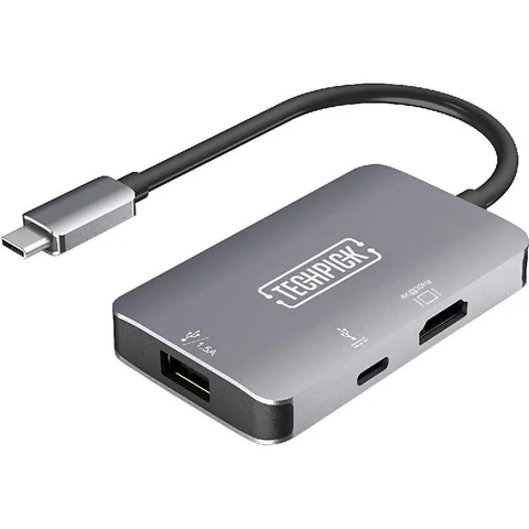 Techpick Multi-port Station 3 Port (1X HDMI/1X USB-C/1X USB-A)